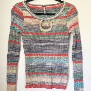 Free people sunshine dreamer striped knit sweater